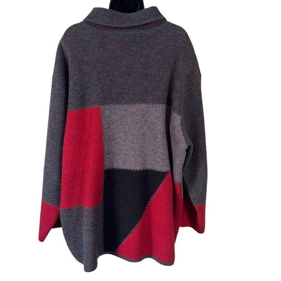 Elisabeth Liz Claiborne Wool Patchwork Coat - Picture 11 of 12